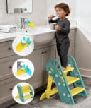Onasti Tritthocker Kinder-Trittleiter Klappbar Grün 3 Stufen Bild 4