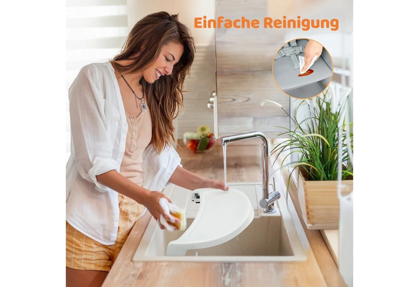 Ezebaby Holzstuhl 6in1 Multifunktional Grau Buche