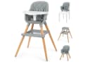 Ezebaby Holzstuhl 6in1 Multifunktional Grau Buche Bild 2