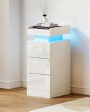 Dripex Nachttisch Schwarz mit 3 Schubladen und RGB LED Bild 1