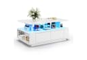Dripex Couchtisch Weiß Hochglanz mit LED & Stauraum Bild 2