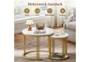 Dripex Couchtisch Set 2er rund Kunstmarmor Metall Weiß Gold Bild 4