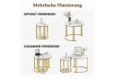 Dripex Couchtisch Set 2er rund Kunstmarmor Metall Weiß Gold Bild 5