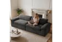 Vesgantti Big-Sofa 3-Sitzer Cord Couch grau Boneless Design Bild 5