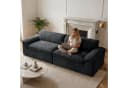Vesgantti Big-Sofa 3-Sitzer Cord Couch Schwarz Boneless Bild 5