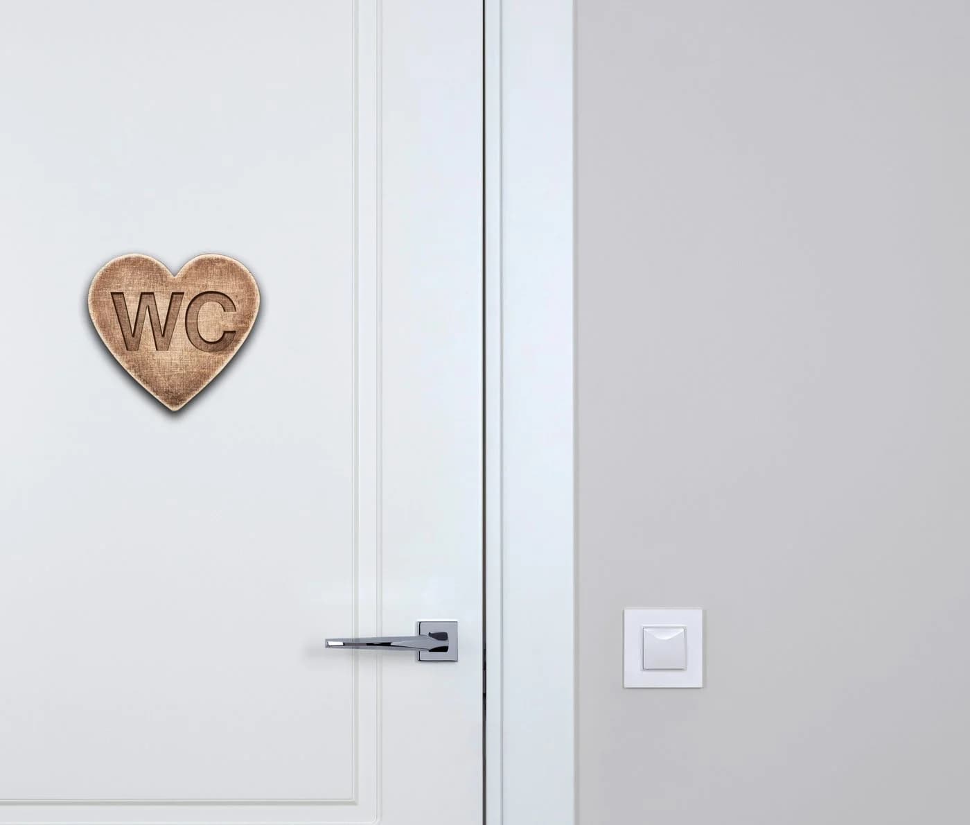 Clever-Kauf-24 WC Türschild "WC" in Herzform Holzoptik - Bild 3