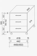 bv-vertrieb Rollcontainer Kernbuche 3 Schubkästen Bild 5