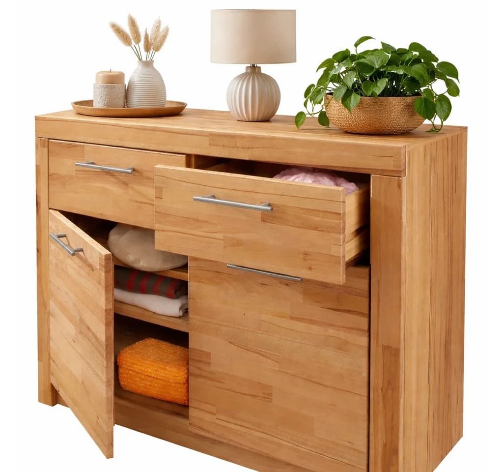 bv-vertrieb Garderobenschrank Kernbuche Garderobenkommode Schubkastenschrank - Bild 2