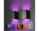 POPOLIC Wandleuchte 2 x LED-Wandleuchten für den Innenbereich mit RGB-Beleuchtung und Fernbedienung Bild 2