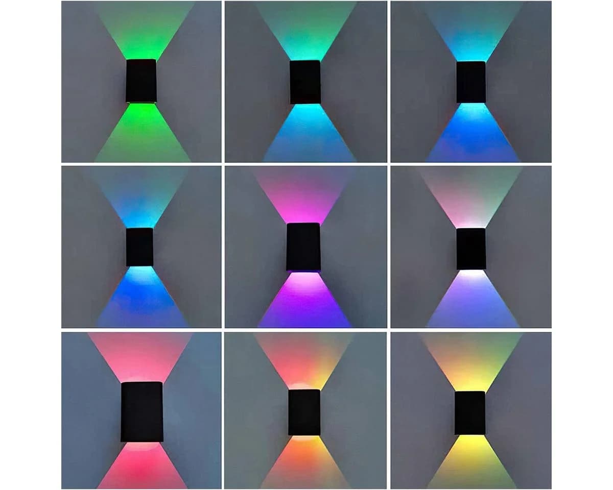 POPOLIC Wandleuchte 2 x LED-Wandleuchten für den Innenbereich mit RGB-Beleuchtung und Fernbedienung - Bild 4