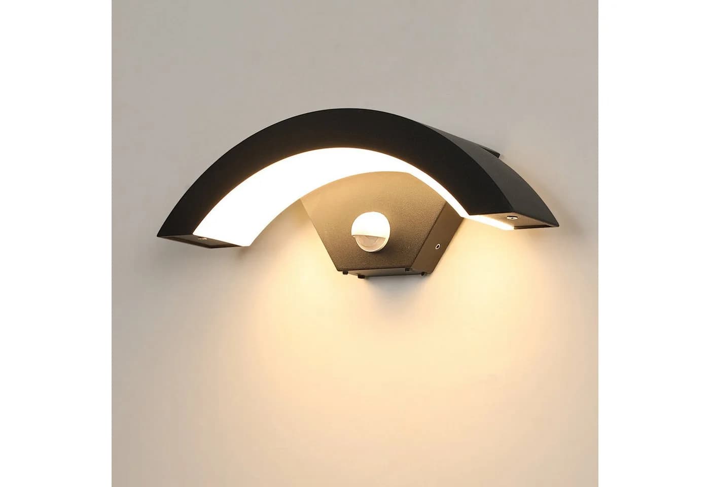 Riserva LED Außenwandleuchte U-Form Schwarz mit Bewegungssensor IP65