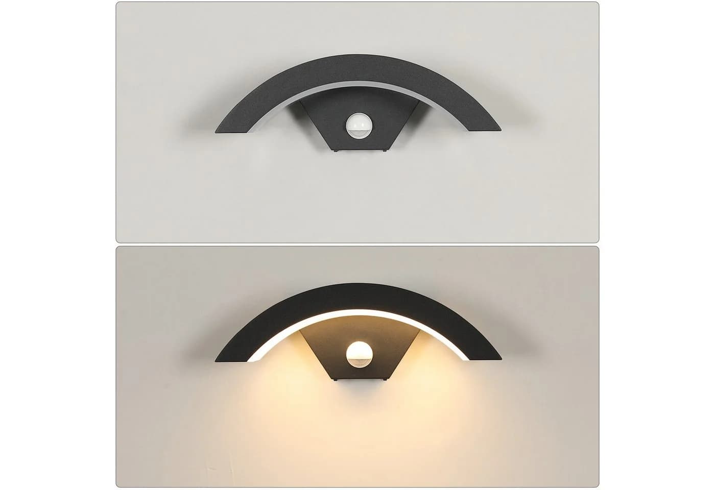 Riserva LED Außenwandleuchte U-Form Schwarz mit Bewegungssensor IP65 - Bild 3