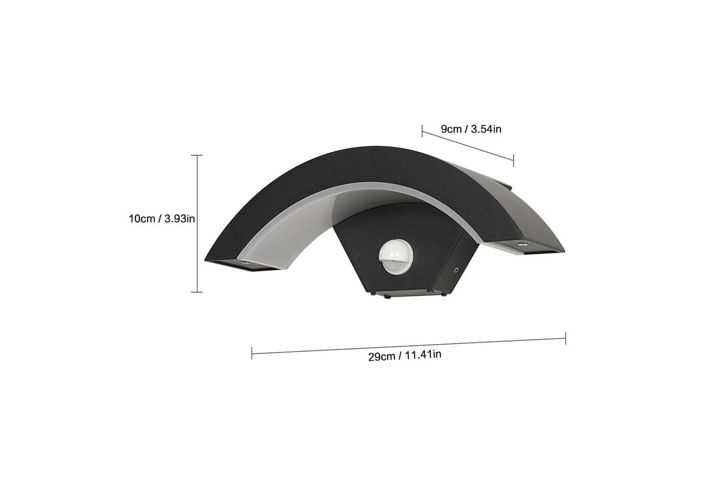 Riserva LED Außenwandleuchte U-Form Schwarz mit Bewegungssensor IP65 - Bild 4