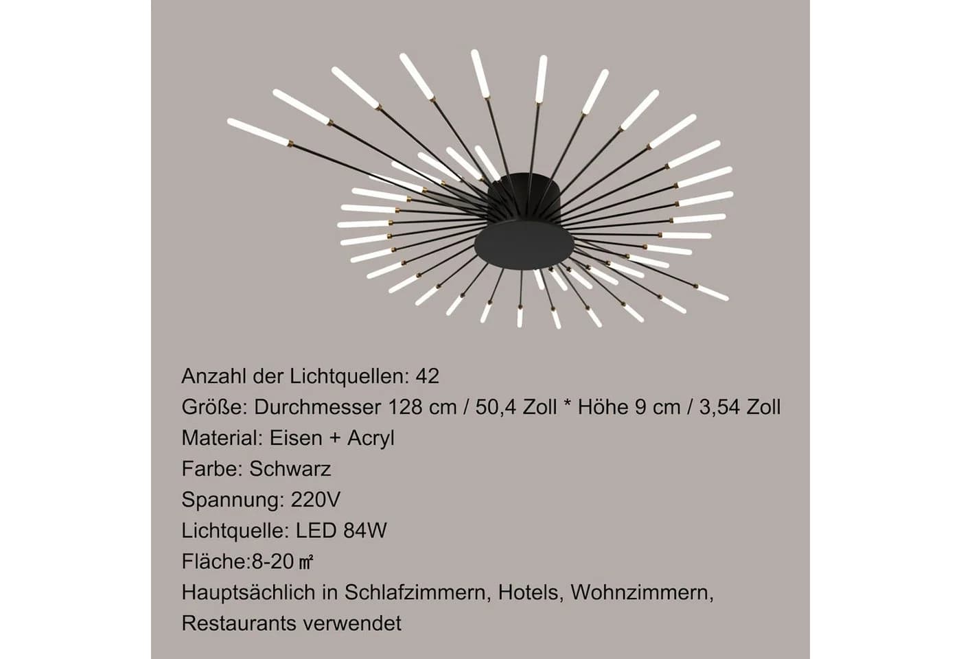 Riserva LED Deckenleuchte Sputnik 42-flammig Schwarz - Bild 4