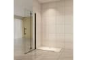 AICA Walk-in-Dusche Falttür 6mm NANO ESG Mattschwarz Bild 1