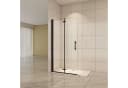 AICA Walk-in-Dusche Falttür 6mm NANO ESG Mattschwarz Bild 2