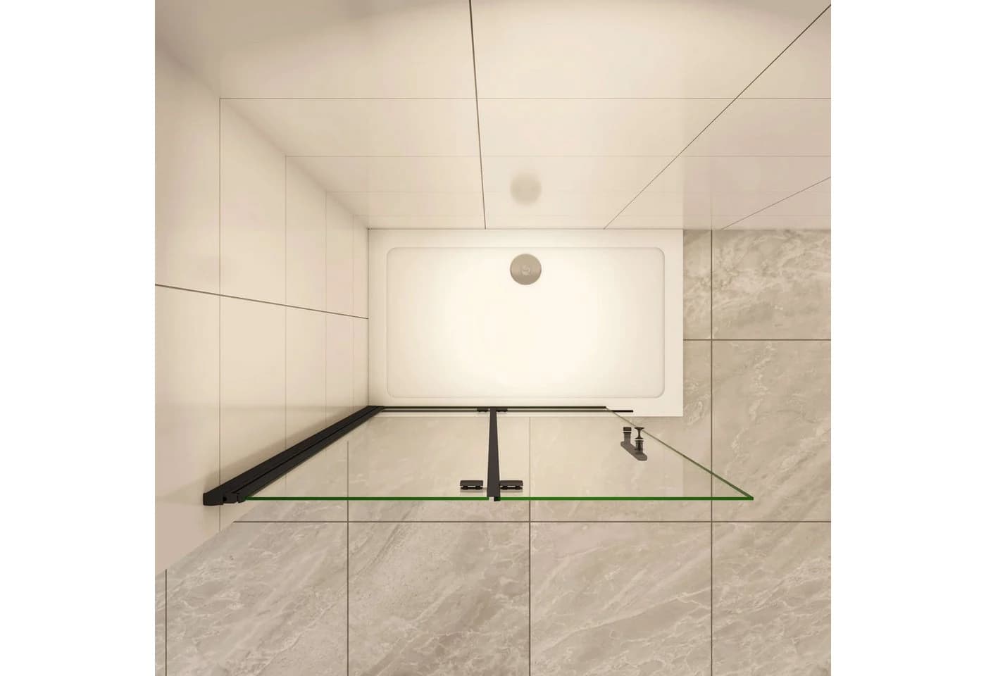 AICA Walk-in-Dusche Falttür 6mm NANO ESG Mattschwarz - Bild 5