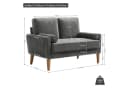 ToteBox 2-Sitzer 121CM Samtsofa Dunkelgrau Bild 5