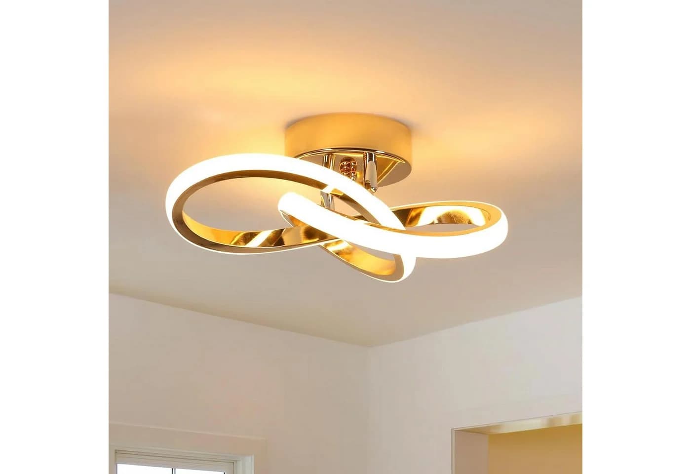Riserva LED Deckenleuchte Kleeblatt Gold 22W 3000K Warmweiß Modern - Bild 2