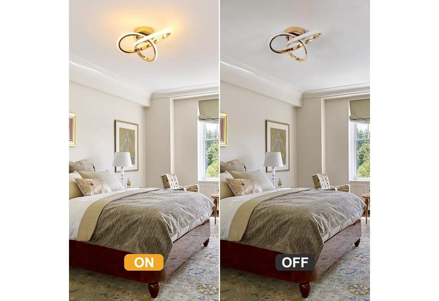 Riserva LED Deckenleuchte Kleeblatt Gold 22W 3000K Warmweiß Modern - Bild 4
