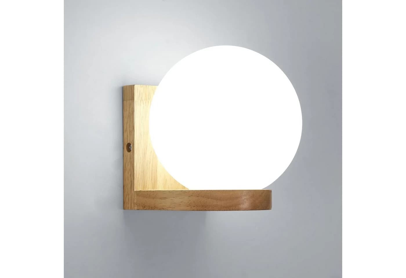 Riserva Wandleuchte Skandinavisch Holz Rund E27 Fassung - Bild 2