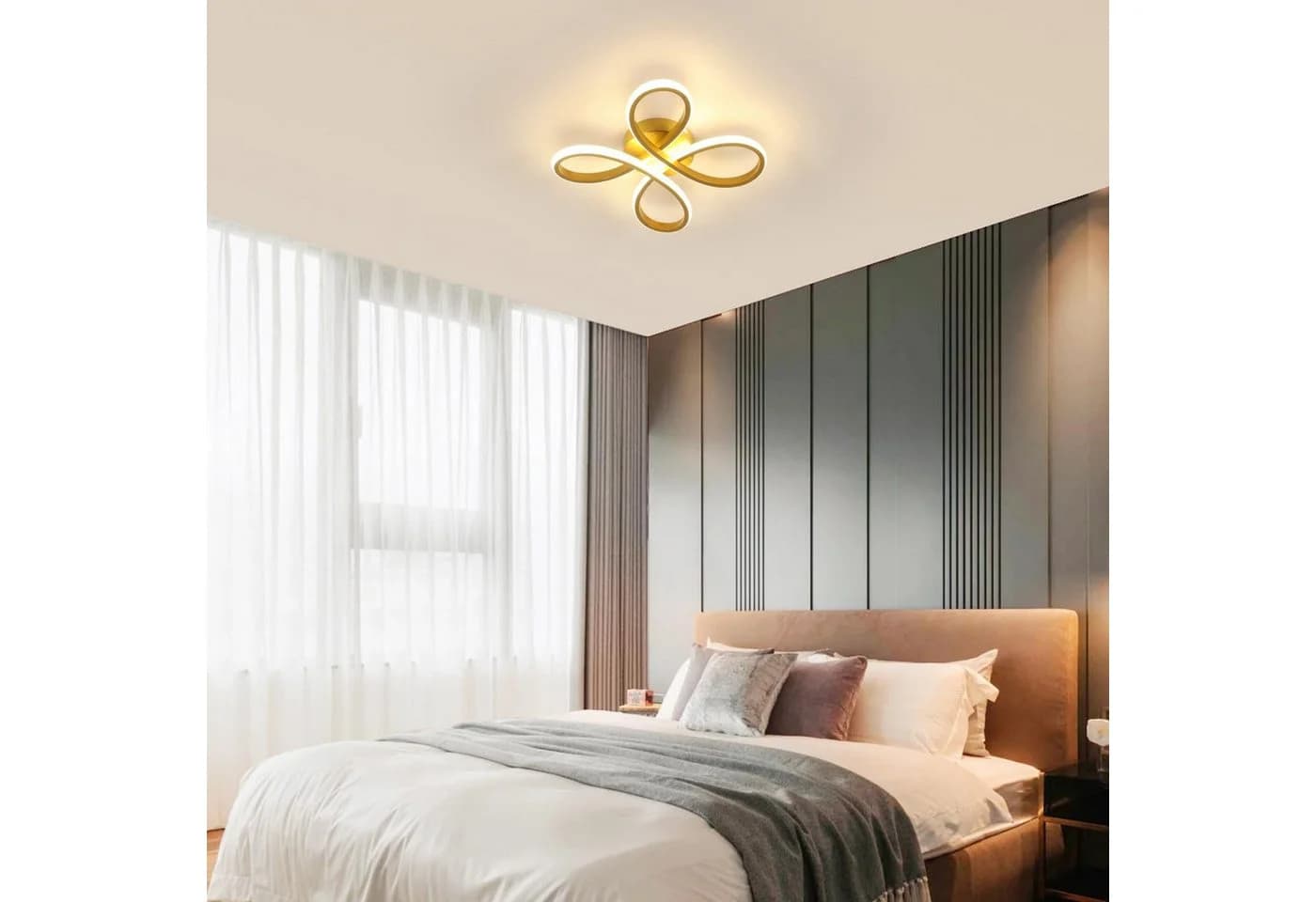 Riserva LED Deckenleuchte Blumenform Gold