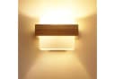 Skandinavische Wandlampe aus Massivholz und Glas Bild 2
