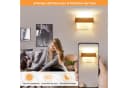 Skandinavische Wandlampe aus Massivholz und Glas Bild 5