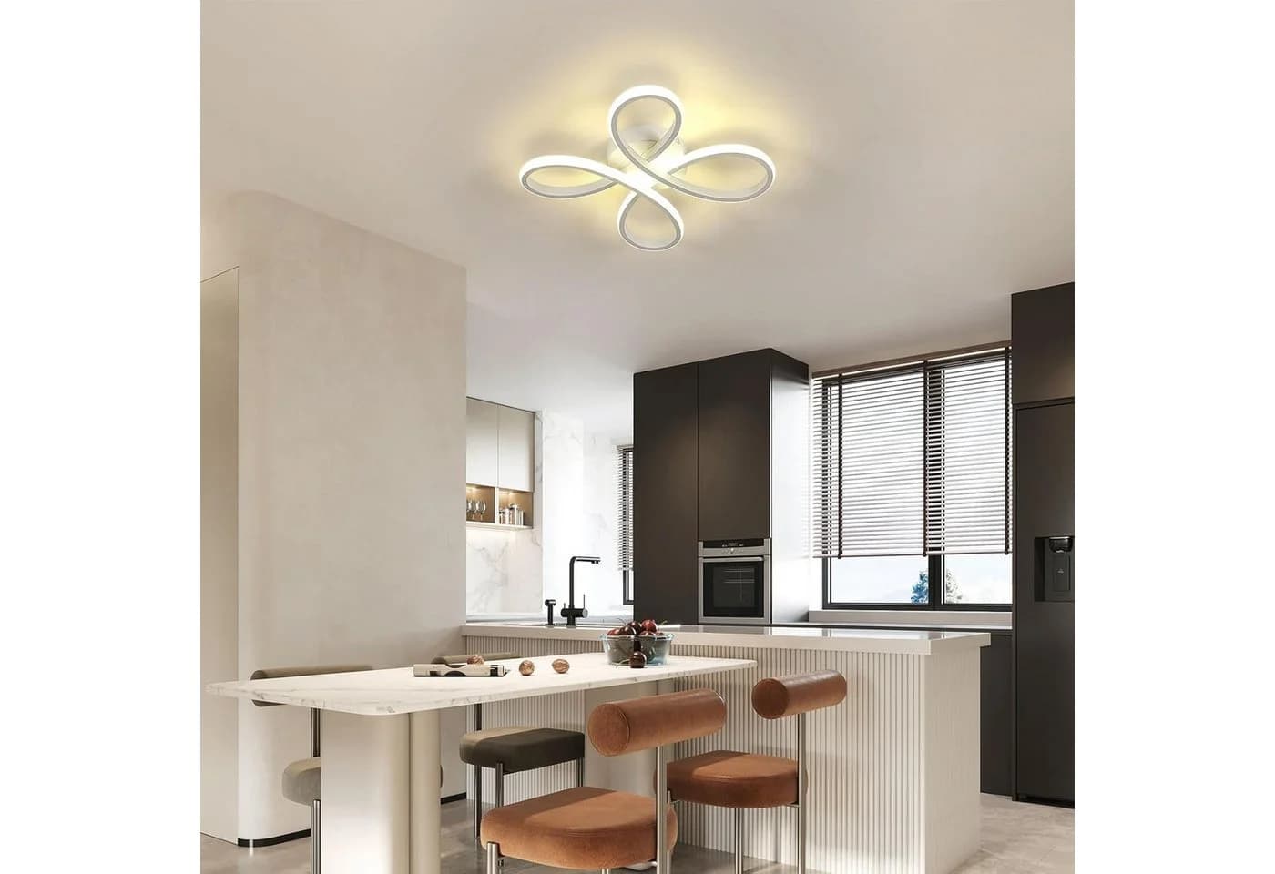 Riserva LED Deckenleuchte Blumen Weiß 30W Neutralweiß 4000K