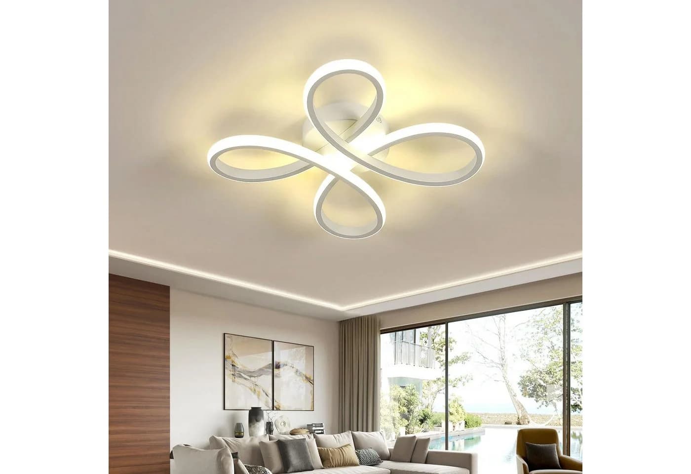 Riserva LED Deckenleuchte Blumen Weiß 30W Neutralweiß 4000K - Bild 2