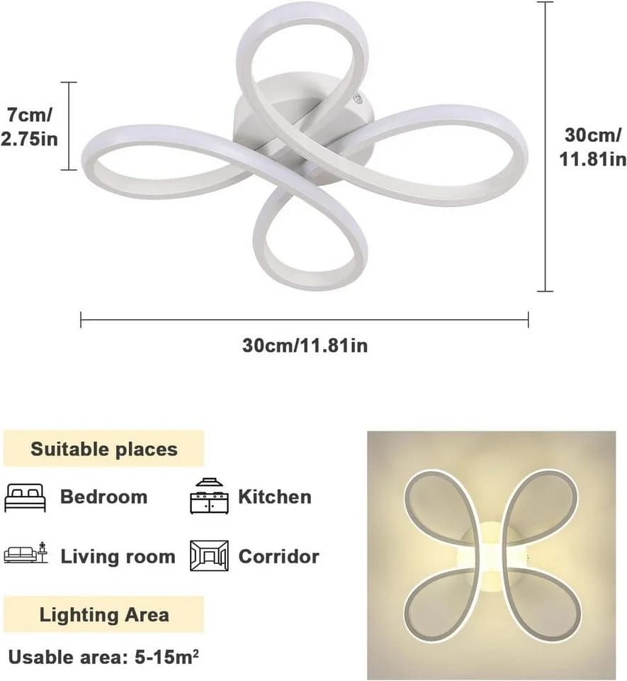 Riserva LED Deckenleuchte Blumen Weiß 30W Neutralweiß 4000K - Bild 4