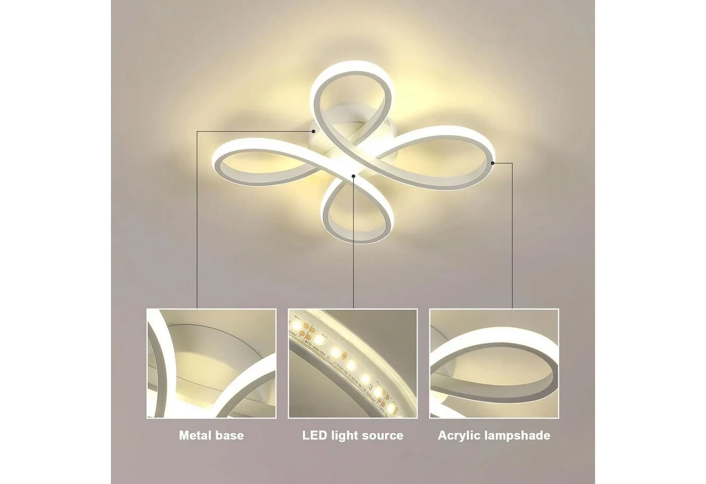 Riserva LED Deckenleuchte Blumen Weiß 30W Neutralweiß 4000K - Bild 5