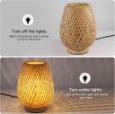 Riserva Tischlampe Rattan Holz E27 mit Schalter Bild 3