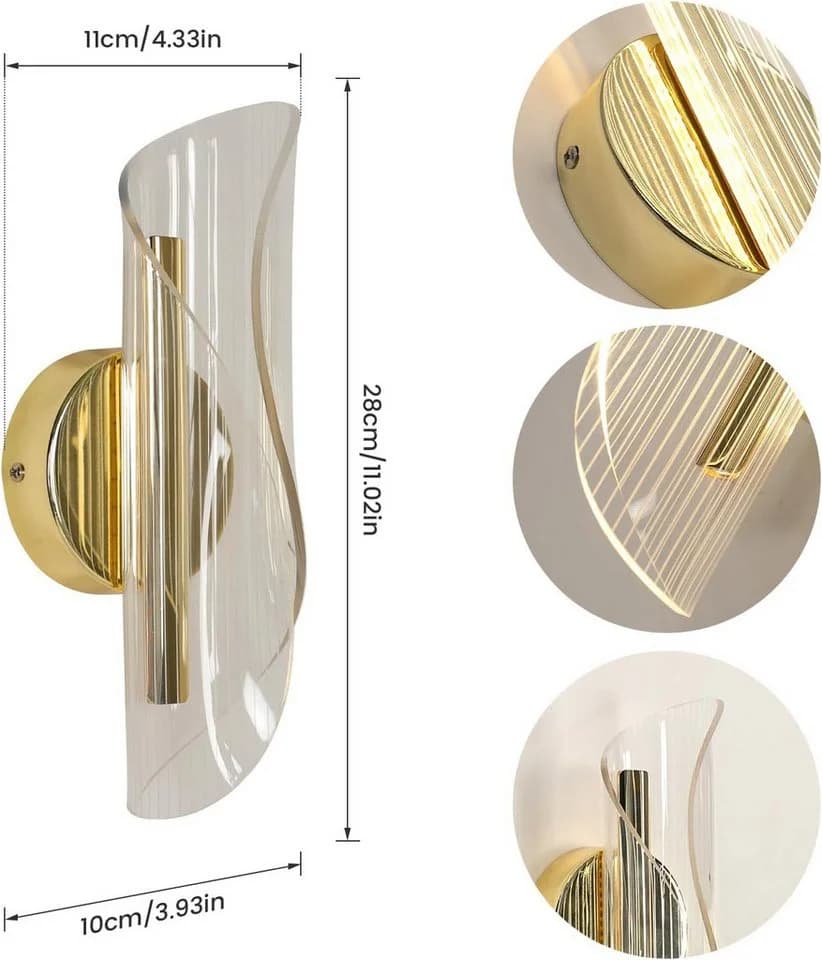 Riserva Wandleuchte LED Modern 16W 3-Stufen Farbtemperatur Gold - Bild 5