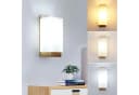 Riserva Wandleuchte Skandinavisch Holz Glas 3-Stufen Licht E27 Bild 2