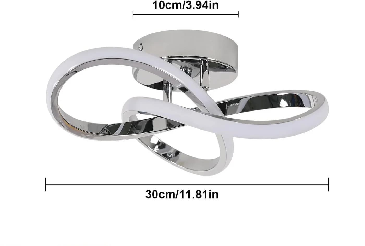 Riserva LED Deckenleuchte Chrom 30W 6500K Modernes 3-Ring Design