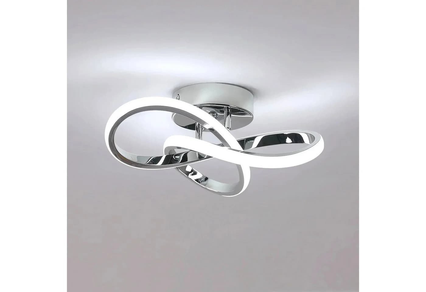 Riserva LED Deckenleuchte Chrom 30W 6500K Modernes 3-Ring Design - Bild 2