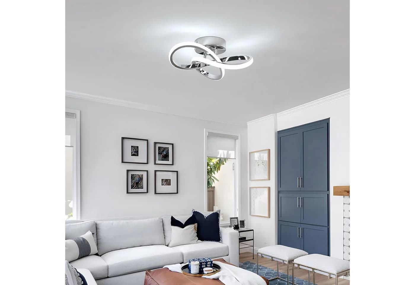 Riserva LED Deckenleuchte Chrom 30W 6500K Modernes 3-Ring Design - Bild 3