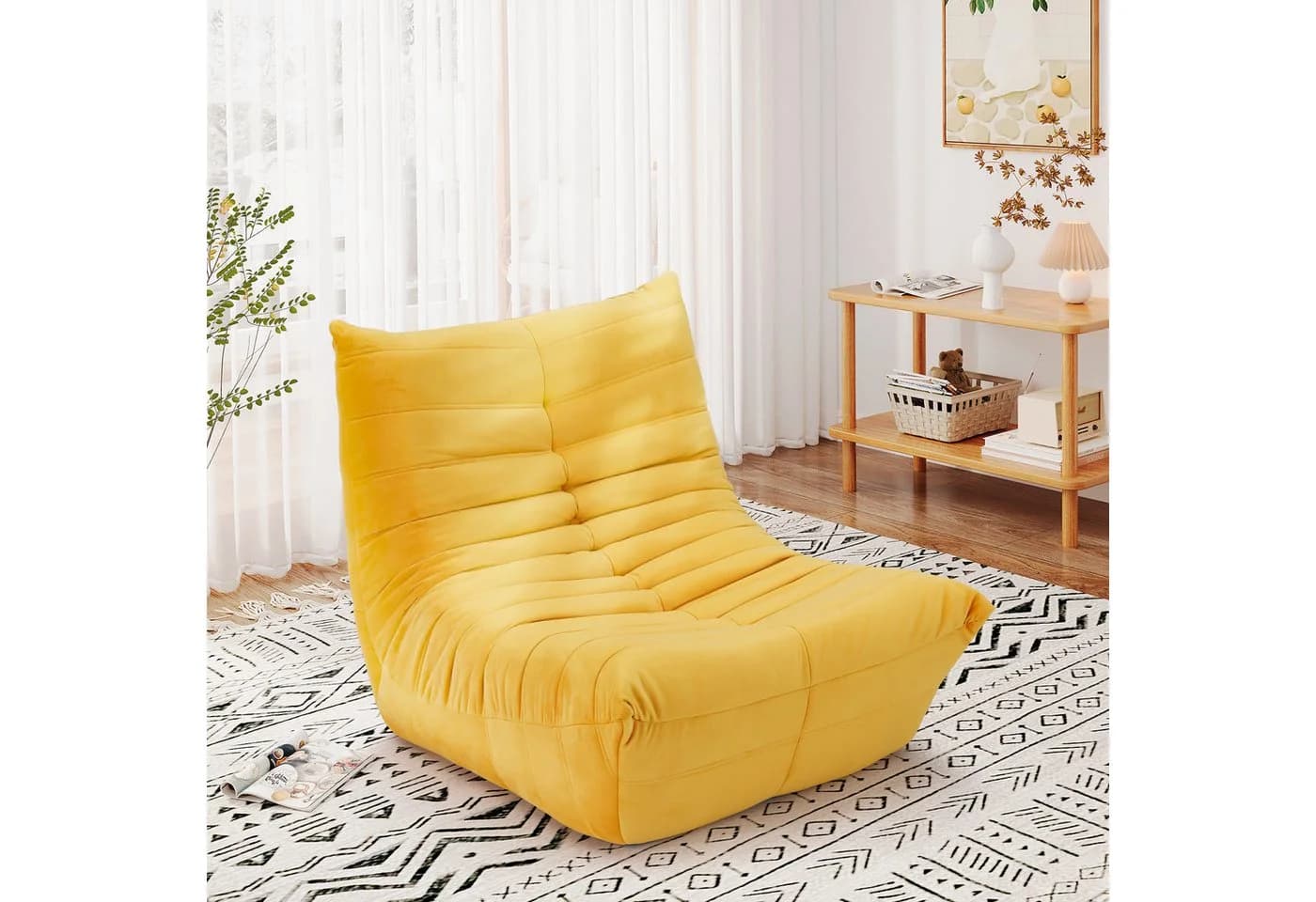 ToteBox Loungesofa Wildleder Lesesessel XXL Gelb