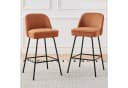 JYMTOM Barhocker Aragon Orange mit Federkern und Metallbeinen Bild 2