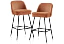 JYMTOM Barhocker Aragon Orange mit Federkern und Metallbeinen Bild 3