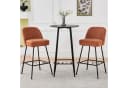 JYMTOM Barhocker Aragon Orange mit Federkern und Metallbeinen Bild 4