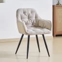 JYMTOM Esszimmerstuhl 6er Set Beige Leinen Metallbeine Bild 4