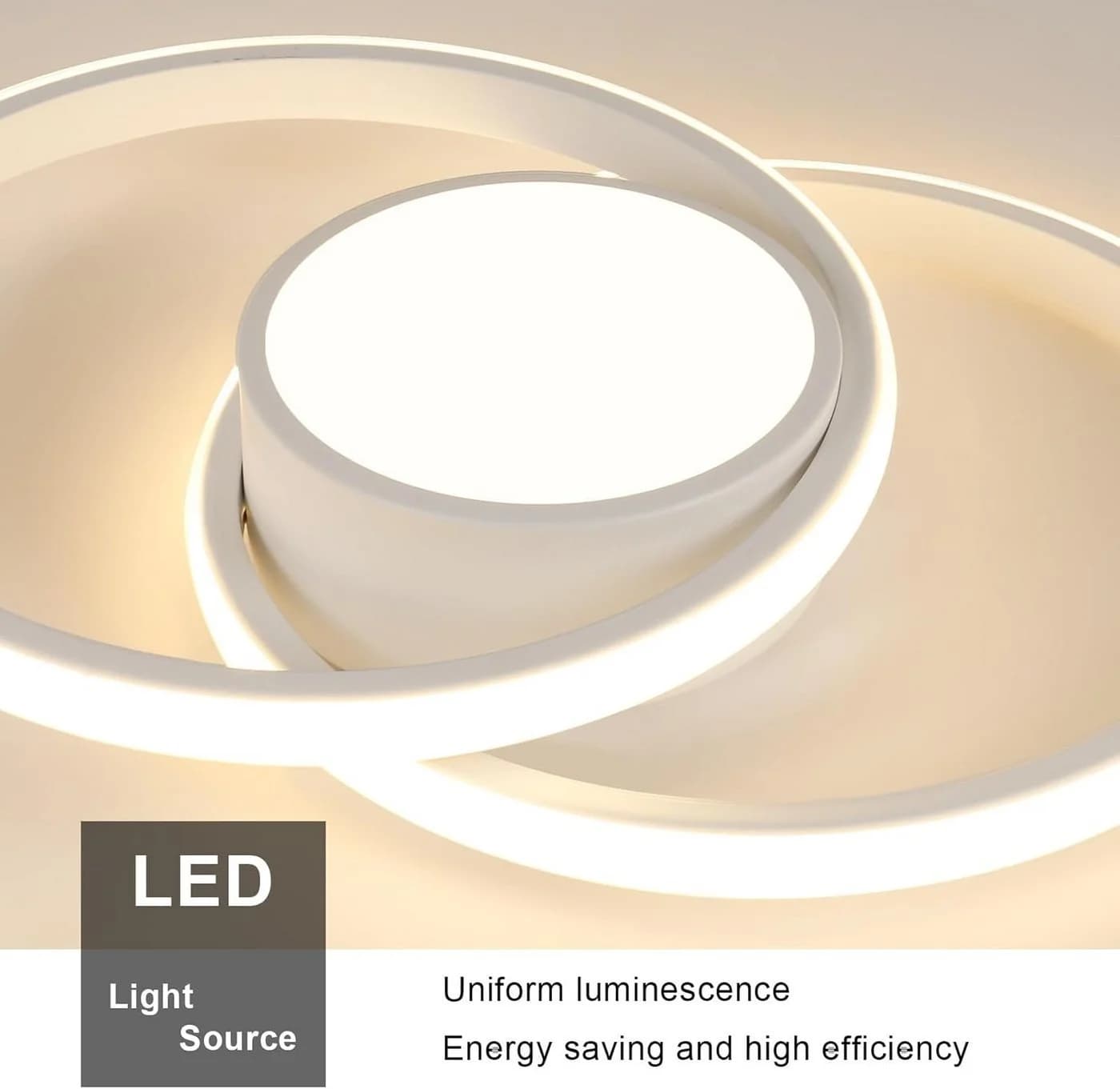 Riserva LED Deckenleuchte Rund Weiß Bogenförmig