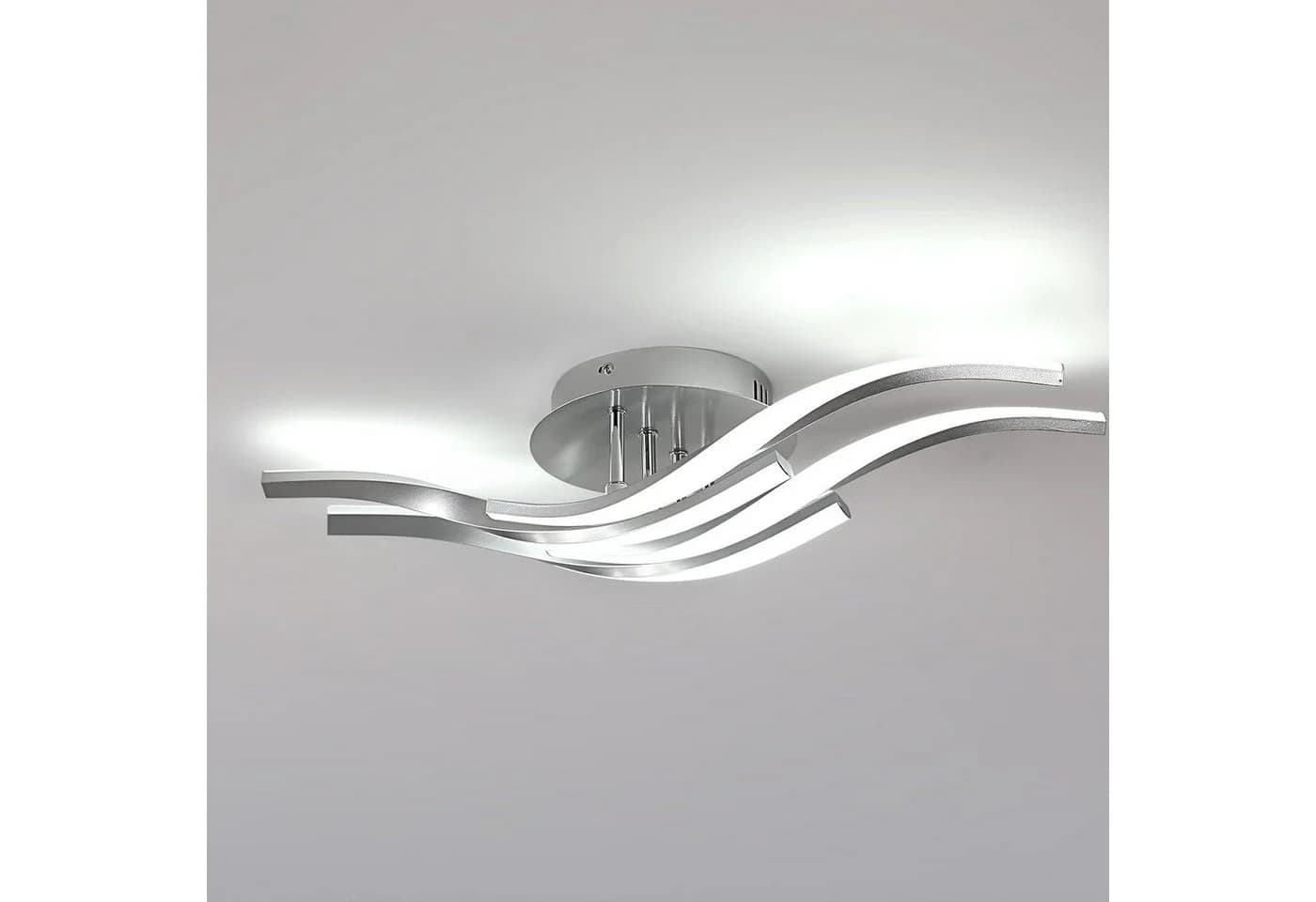 Riserva Deckenleuchte 4er-Set Silber 32W LED Aluminium Design - Bild 2