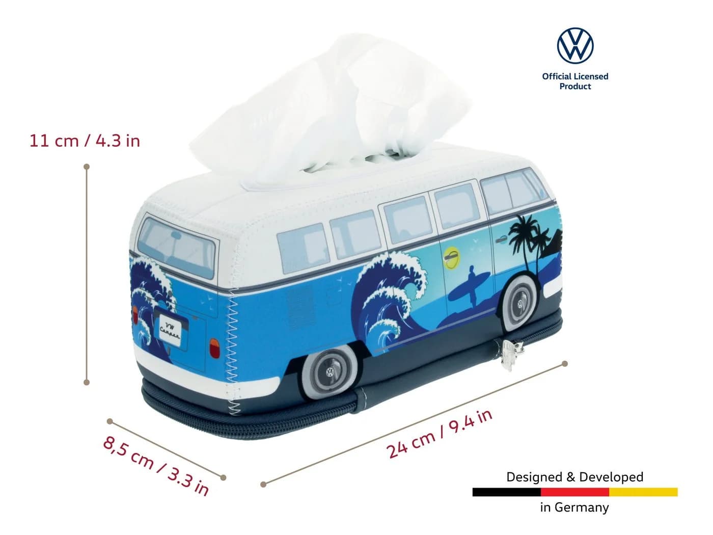 VW Collection by BRISA Papiertaschentuchspender Volkswagen Neopren Hellblau/Surf - Bild 3