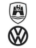 VW Collection by BRISA Softmagnet 2er Set VW Logo & Wolfsburg Wappen Retro Bild 2