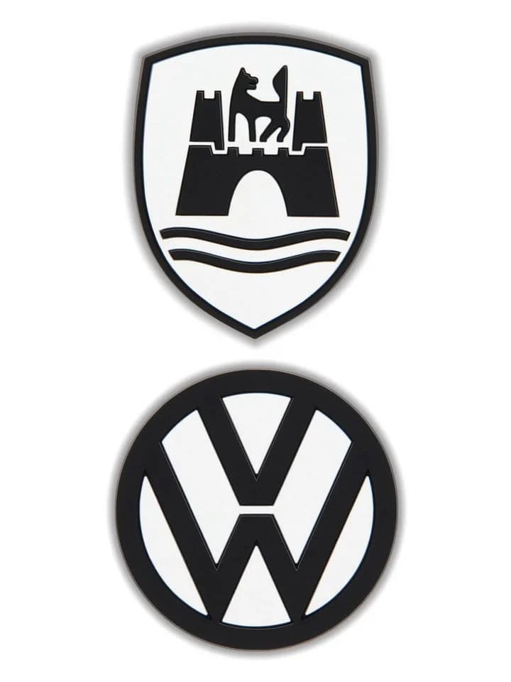 VW Collection by BRISA Softmagnet 2er Set VW Logo & Wolfsburg Wappen Retro - Bild 2
