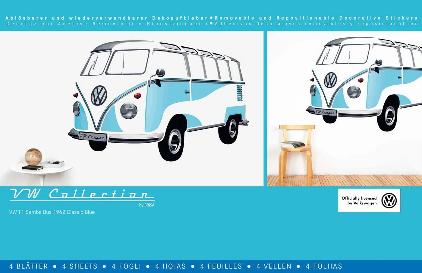 VW Collection by BRISA Wandtattoo VW T1 Bulli-Design