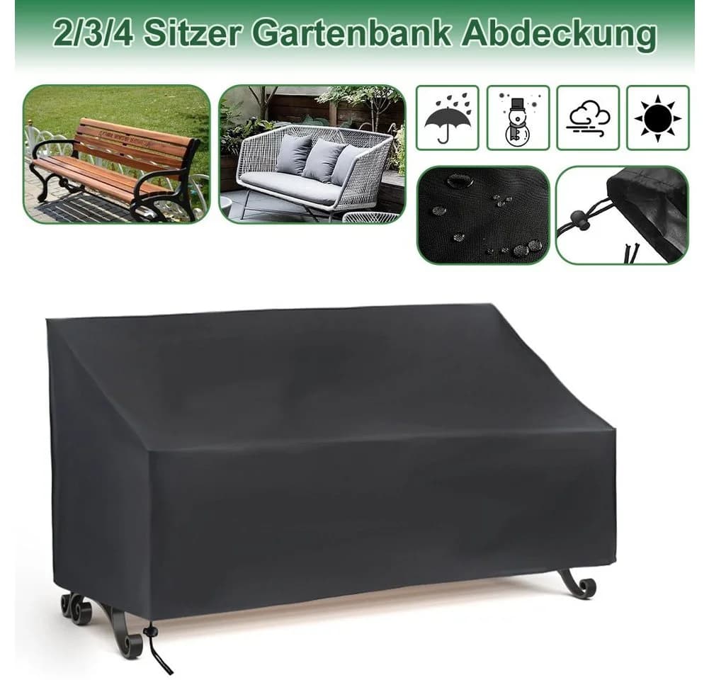 OSTWOLKE Gartenmöbel-Schutzhülle 2/3/4-Sitzer Gartenbank-Abdeckung Wasserdicht Winddicht - Bild 2